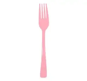 Poppy Plastic vorkjes roze (25 stuks)
