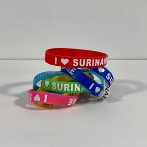Armband Rubber 'I Love Suriname' (Diverse kleuren)